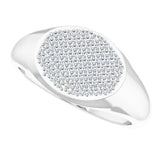 14K White 1/3 CTW Natural Diamond Signet Ring