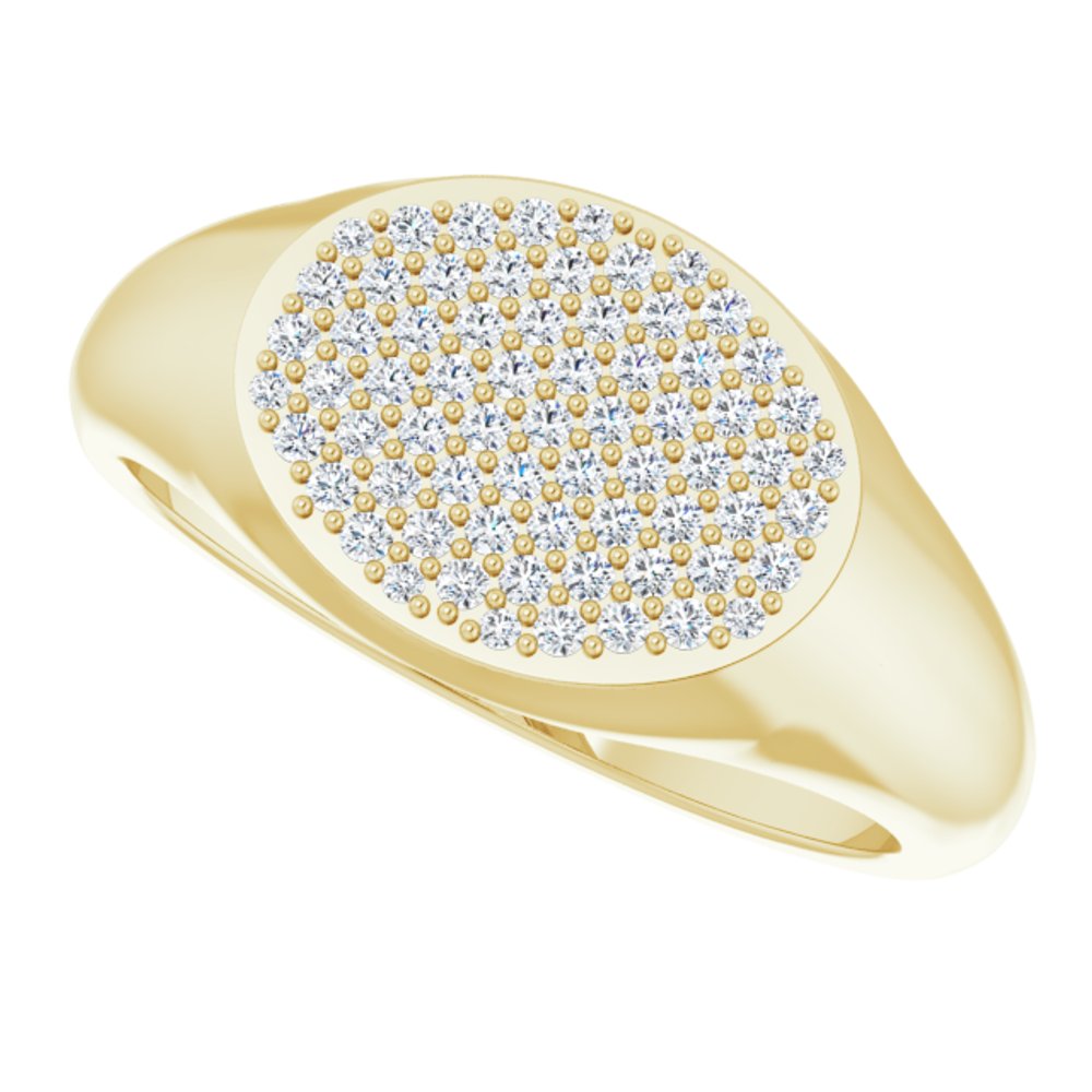 14K Yellow 1/3 CTW Natural Diamond Signet Ring