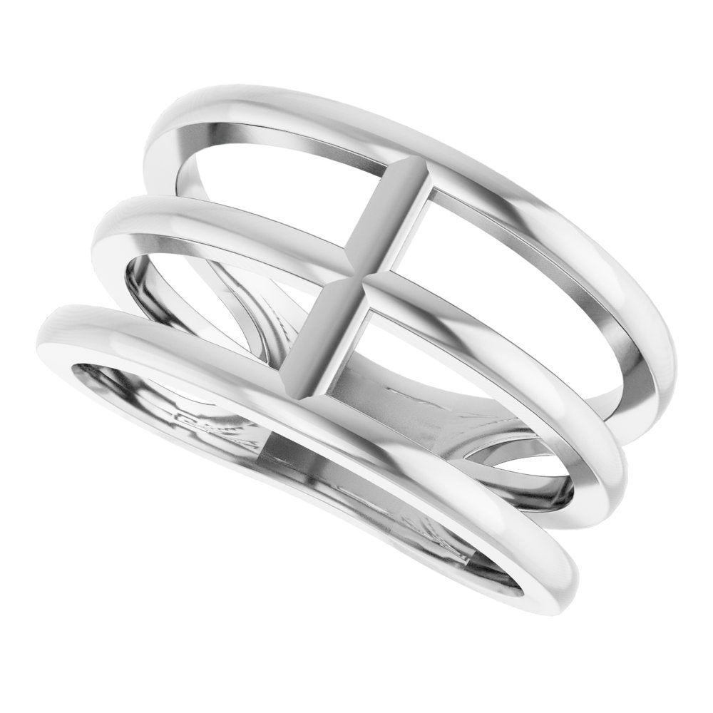 14K White Negative Space Ring