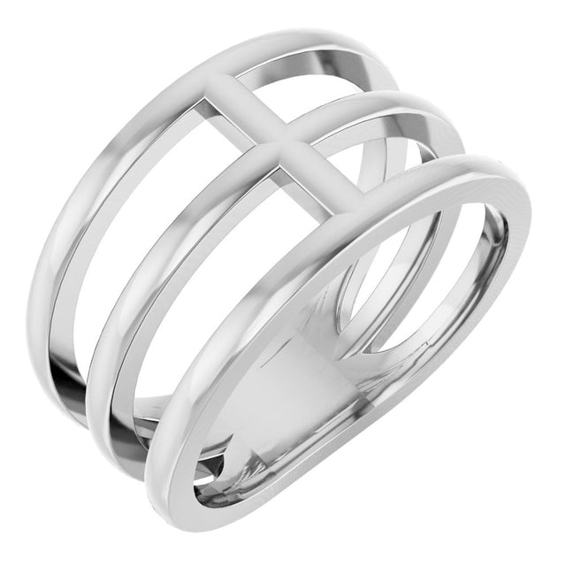 14K White Negative Space Ring