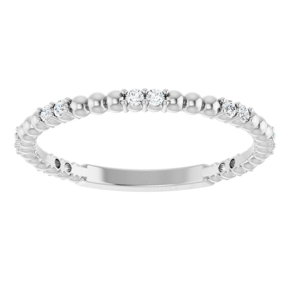 14K White 1/8 CTW Natural Diamond Anniversary Band