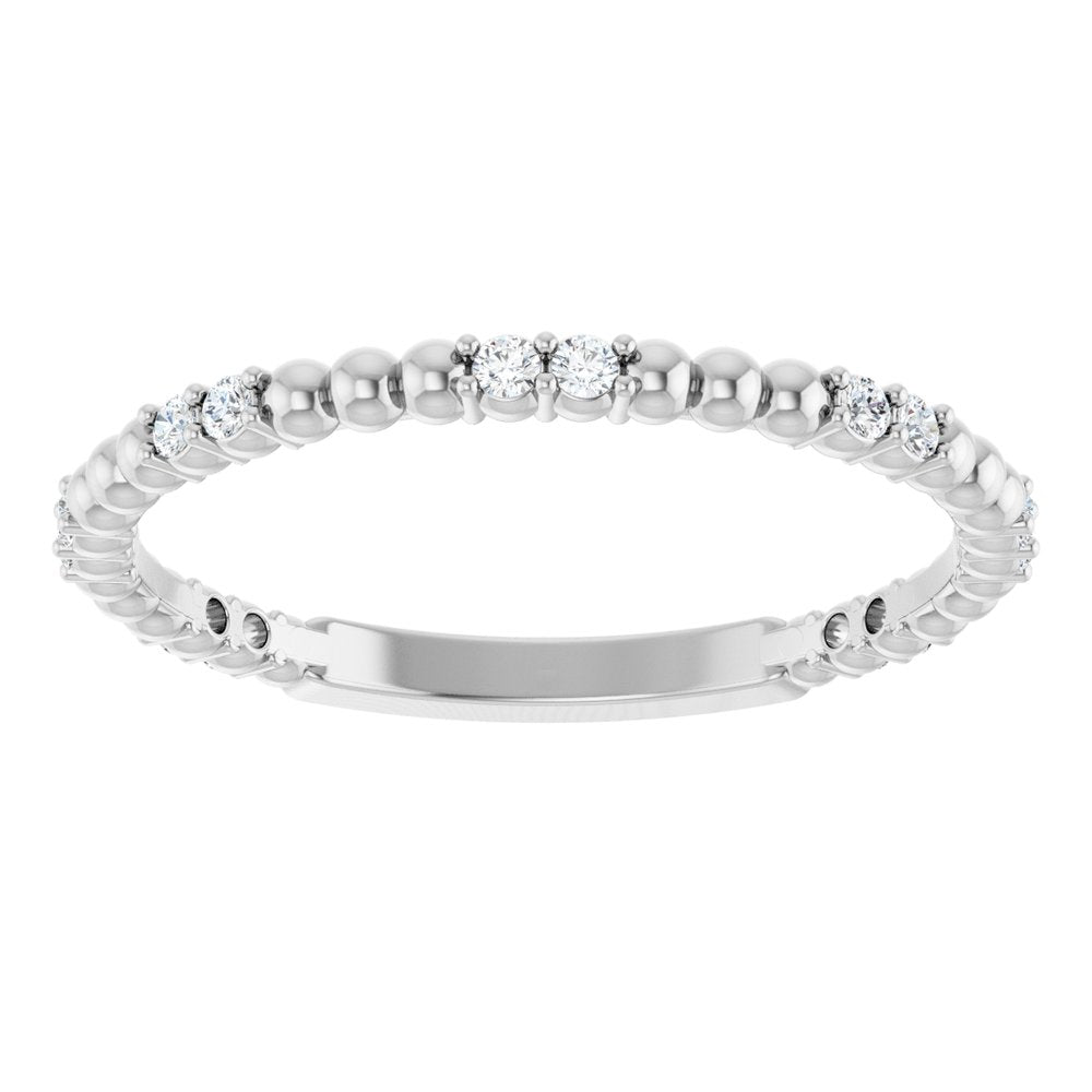 14K White Gold 1/8 CTW Natural Diamond Anniversary Band