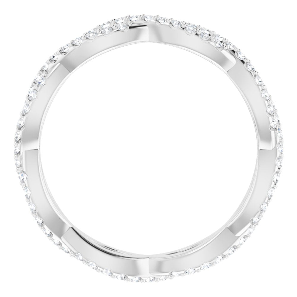 14K White 1/3 CTW Natural Diamond Infinity-Inspired Eternity Band