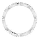 14K White 1/3 CTW Natural Diamond Infinity-Inspired Eternity Band