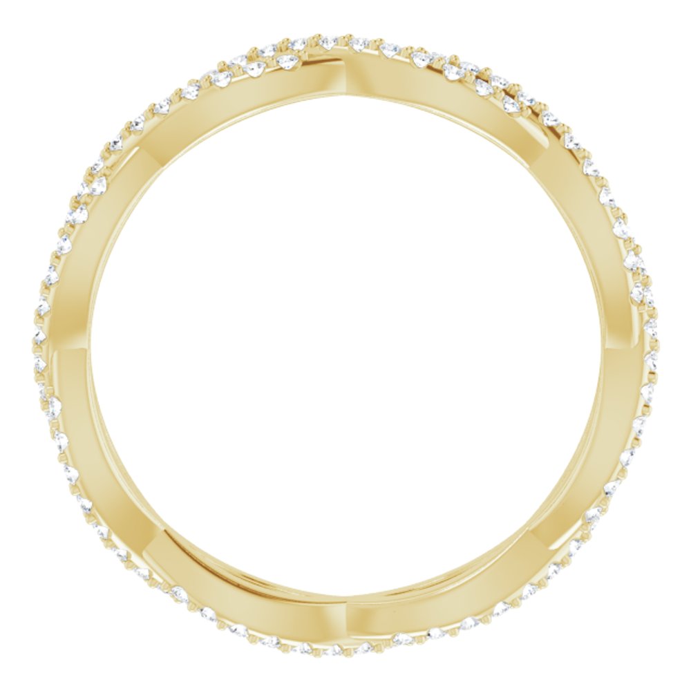 14K Yellow 3/8 CTW Natural Diamond Infinity-Inspired Eternity Band Size 8
