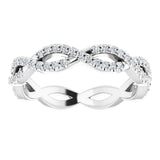 14K White 1/3 CTW Natural Diamond Infinity-Inspired Eternity Band