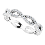 14K White 1/3 CTW Natural Diamond Infinity-Inspired Eternity Band
