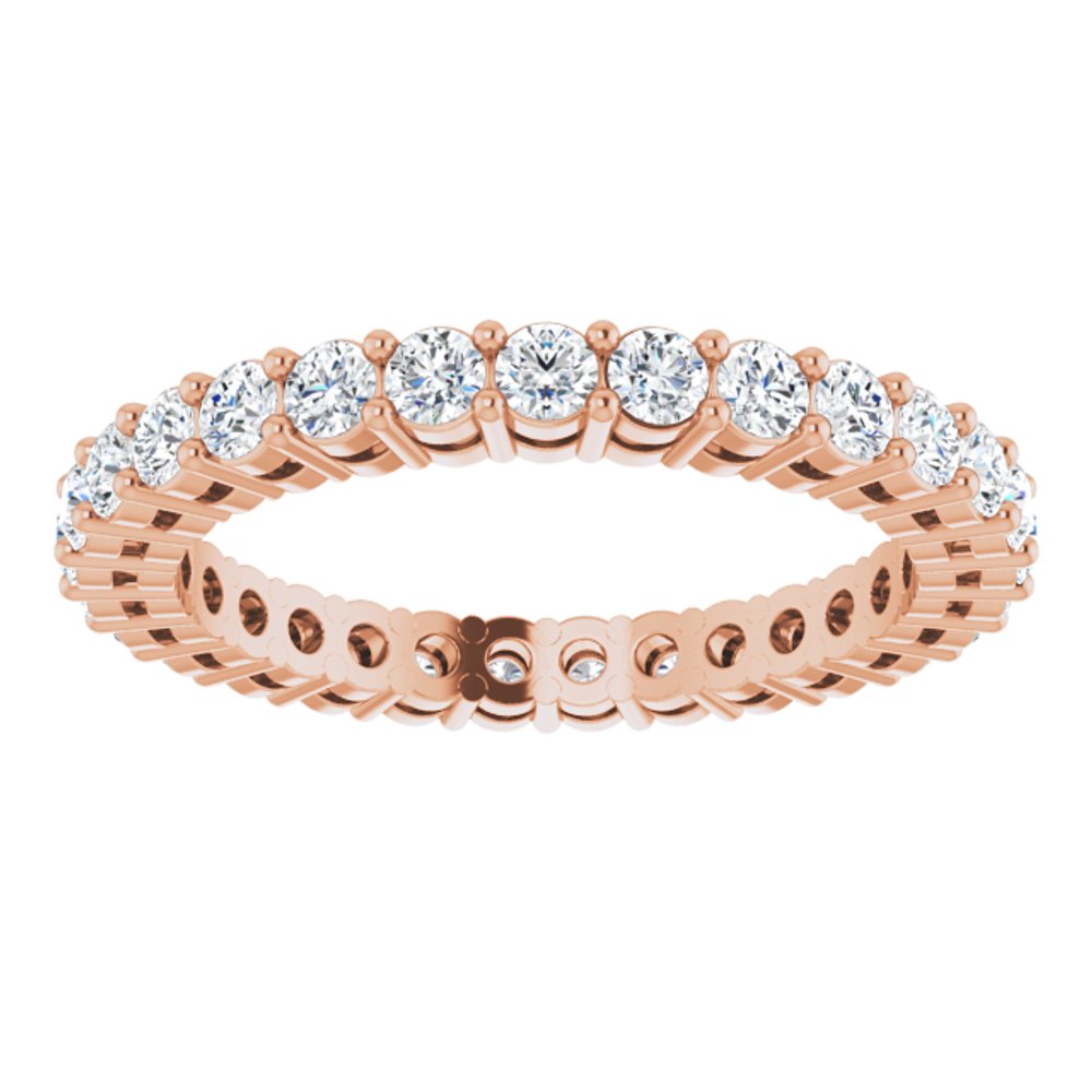 14K Rose Gold 7/8 CTW Natural Diamond Eternity Band Size 5