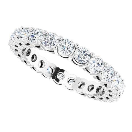 14K White Gold 1 3/8 CTW Natural Diamond Eternity Band Size 5