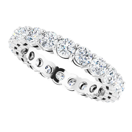 14K White Gold 1 9/10 CTW Natural Diamond Eternity Band Size 5