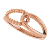 14K Rose Beaded Ring