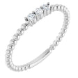 14K White Gold 1/10 CTW Natural Diamond Beaded Ring