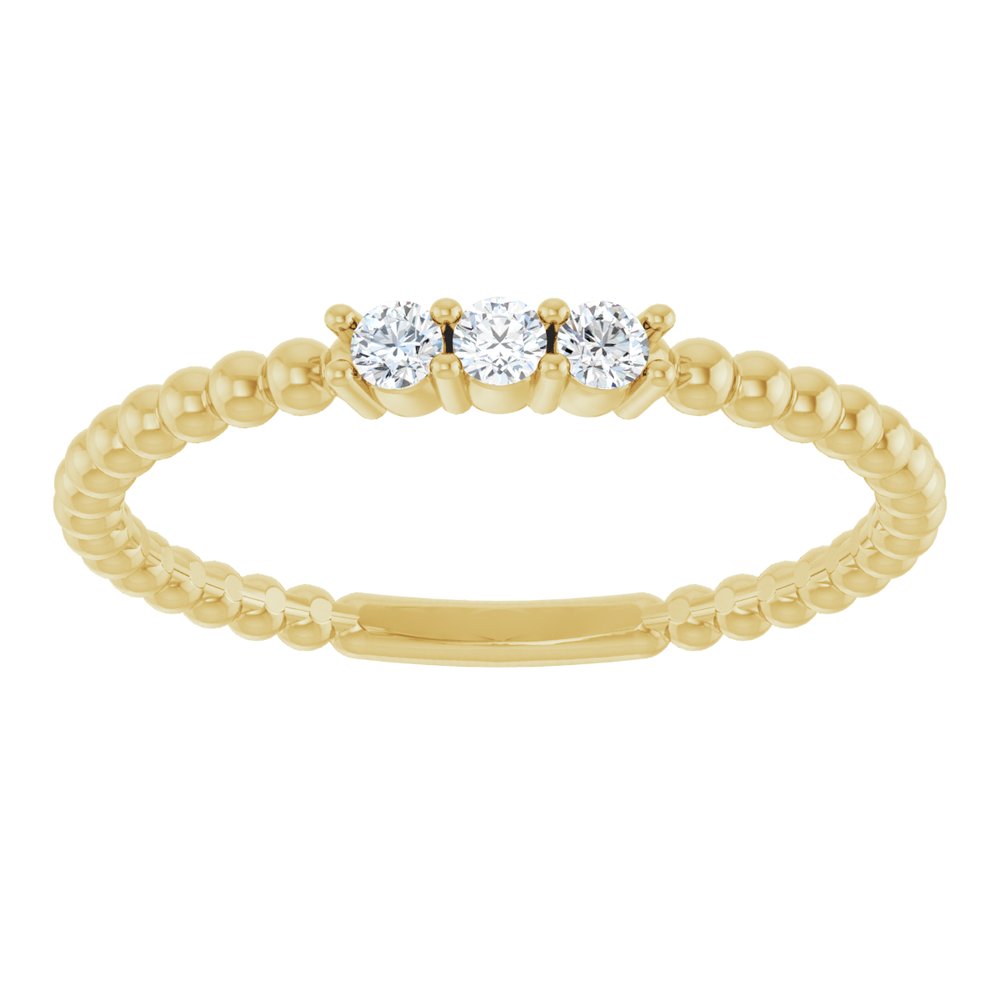 14K Yellow 1/10 CTW Natural Diamond Beaded Ring