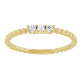 14K Yellow 1/10 CTW Natural Diamond Beaded Ring