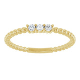 14K Yellow Gold 1/10 CTW Natural Diamond Beaded Ring