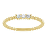 14K Yellow Gold 1/10 CTW Natural Diamond Beaded Ring