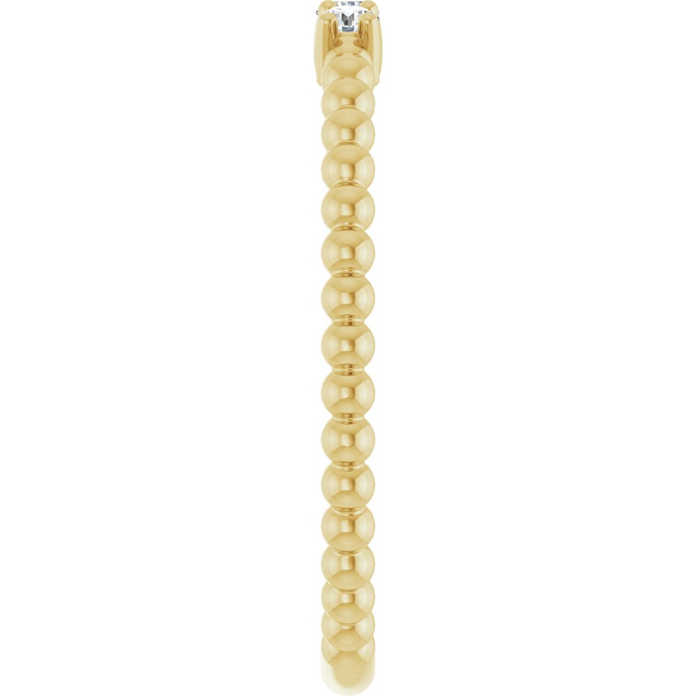 14K Yellow Gold 1/10 CTW Natural Diamond Beaded Ring