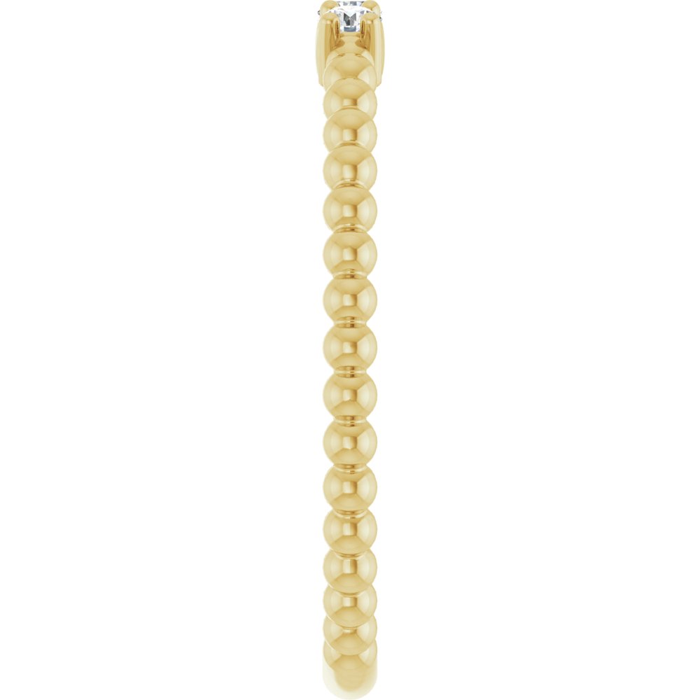 14K Yellow Gold 1/10 CTW Natural Diamond Beaded Ring