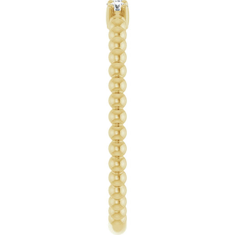 14K Yellow Gold 1/10 CTW Natural Diamond Beaded Ring