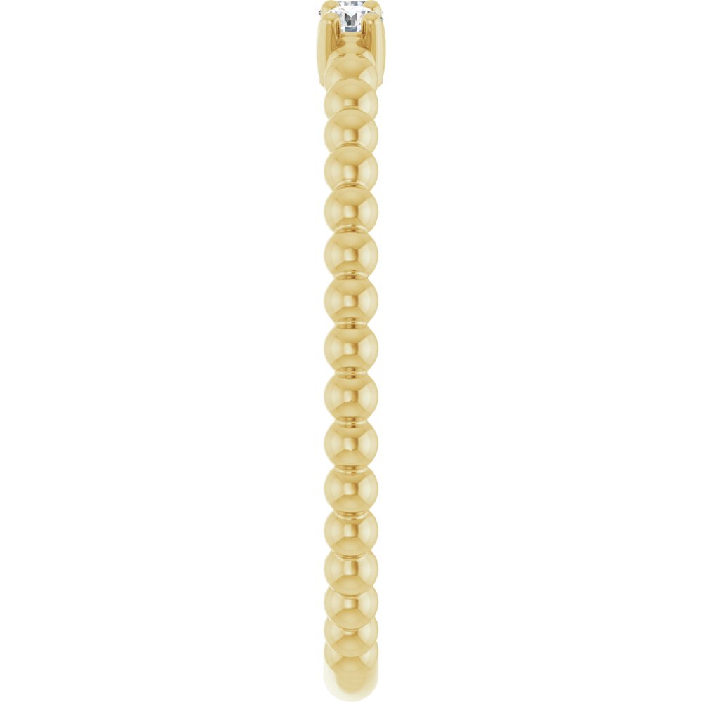 14K Yellow 1/10 CTW Natural Diamond Beaded Ring