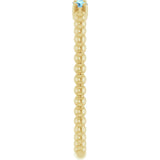 14K Yellow Natural Aquamarine Beaded Ring