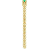 14K Yellow Gold Natural Emerald Beaded Ring
