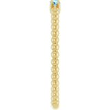 14K Yellow Natural Aquamarine Beaded Ring