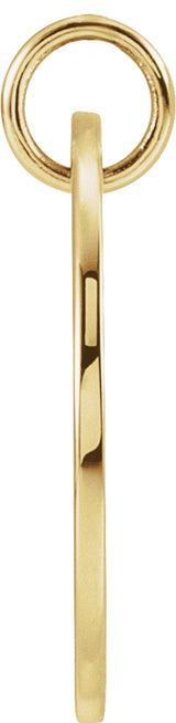 18K Yellow Gold-Plated Sterling Silver Pierced Heart Engravable 15 mm Disc Pendant