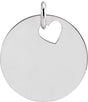 Sterling Silver Pierced Heart 15 mm Disc Pendant