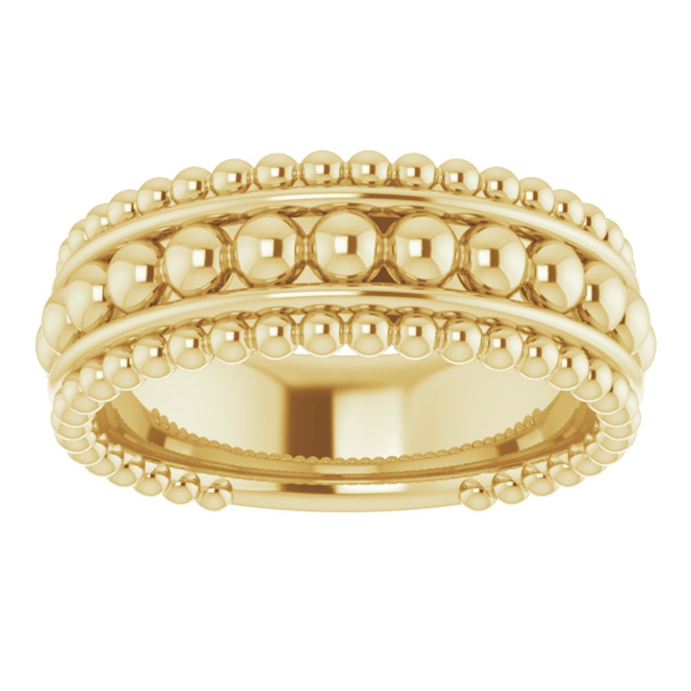 14K Yellow Beaded Ring