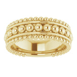 14K Yellow Beaded Ring