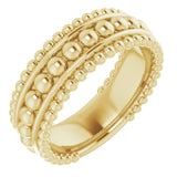 14K Yellow Beaded Ring