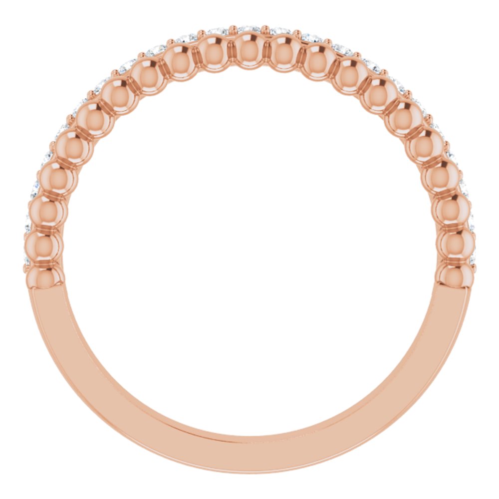 14K Rose 1/5 CTW Natural Diamond Beaded Ring