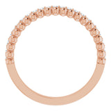 14K Rose 1/5 CTW Natural Diamond Beaded Ring