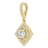 14K Yellow 1/3 CTW Natural Diamond Halo-Style Clover Pendant