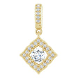 14K Yellow 1/3 CTW Natural Diamond Halo-Style Clover Pendant