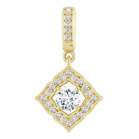 14K Yellow 1/3 CTW Natural Diamond Halo-Style Clover Pendant