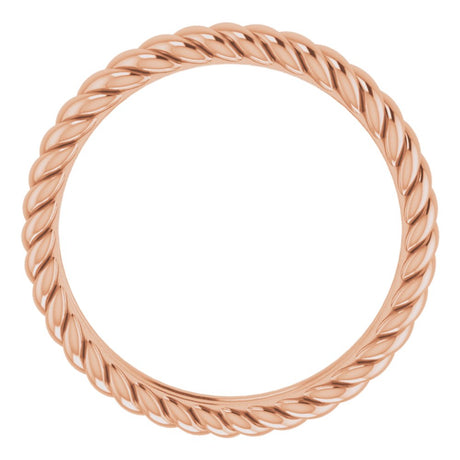 14K Rose 3.5 mm Rope Band Size 5.5