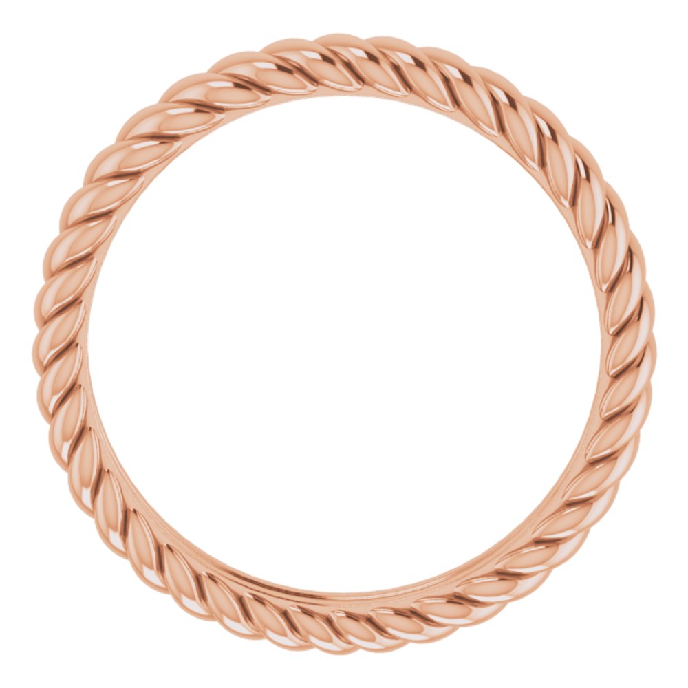 14K Rose 3.5 mm Rope Comfort-Fit Band Size 5.5