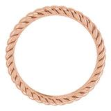 14K Rose 3.5 mm Rope Comfort-Fit Band Size 5.5