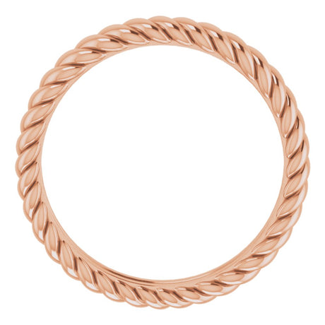 14K Rose 3.5 mm Rope Comfort-Fit Band Size 5.5