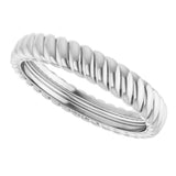 14K White Gold 3.5 mm Rope Comfort-Fit Band Size 7
