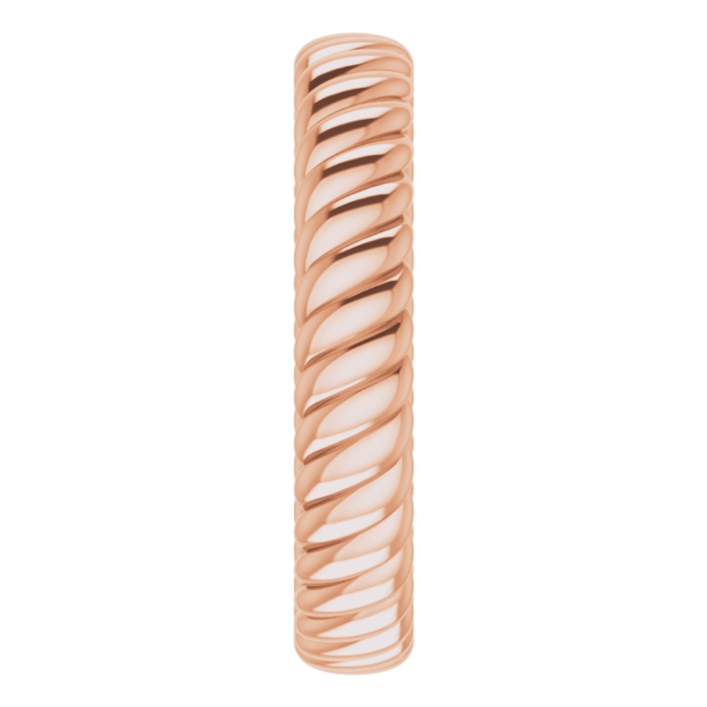 14K Rose 3.5 mm Rope Comfort-Fit Band Size 5.5