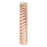 14K Rose 3.5 mm Rope Comfort-Fit Band Size 5.5