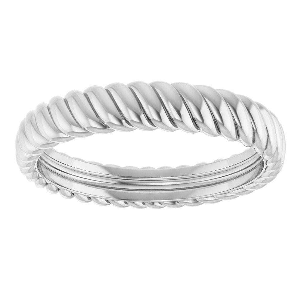 14K White Gold 3.5 mm Rope Comfort-Fit Band Size 7
