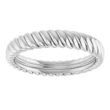 14K White Gold 3.5 mm Rope Comfort-Fit Band Size 7
