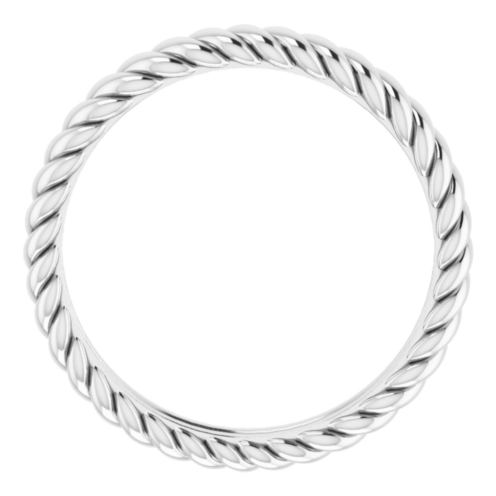 Sterling Silver 3.5 mm Rope Comfort-Fit Band Size 6
