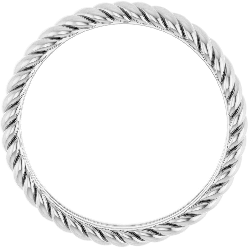 14K White Gold 3.5 mm Rope Comfort-Fit Band Size 7
