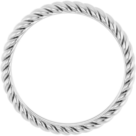 14K White Gold 3.5 mm Rope Comfort-Fit Band Size 7
