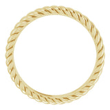 10K Yellow Gold 3.5 mm Rope Comfort-Fit Band Size 6.5